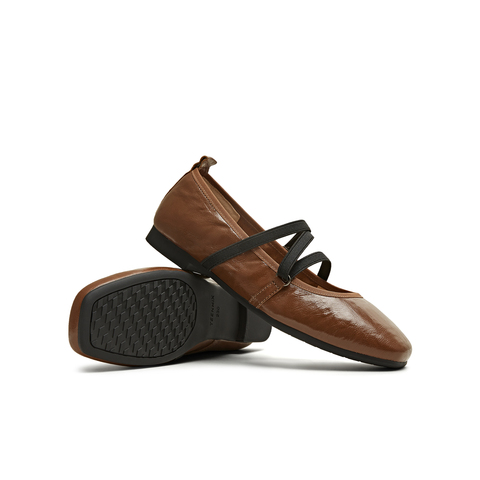 天美意2025秋新款芭蕾法式交叉带纯色复古女玛丽珍鞋KM080CQ5