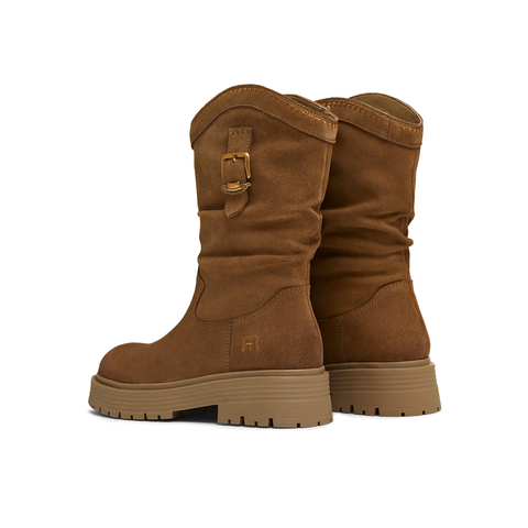 天美意2025冬新款厚底复古潮流百搭长筒靴显瘦女西部靴CQ964DS5