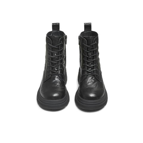 天美意2025冬新款商场同款粗跟擦色英伦短靴女马丁靴BL711DD5