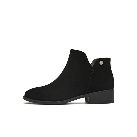 天美意2025冬新款商场同款厚底复古百搭短靴女时装靴CSV46DD5