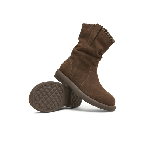 天美意2025冬新款商场同款休闲百搭靴子复古女时装靴BL751DZ5