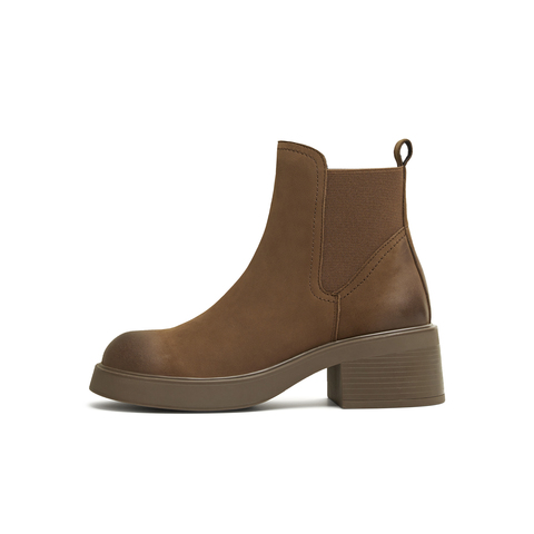 天美意2025冬新款商场同款粗跟休闲经典百搭女切尔西靴BL721DD5