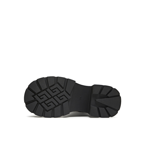 天美意2025冬新款直筒显瘦百搭厚底潮流纯色女弹力靴KTX25DG5