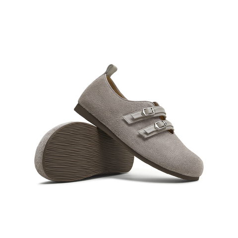 天美意2025秋新款纯色平底复古百搭潮流休闲女勃肯鞋KK058CA5