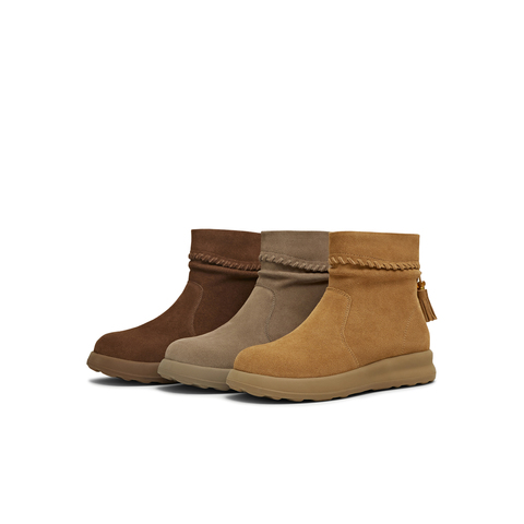 天美意2025冬新款商场同款厚底简约百搭短靴女时装靴KNZ26DD5