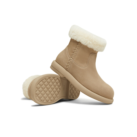 天美意2025冬新款百搭复古保暖舒适毛绒短靴女雪地靴KXD49DD5