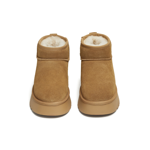 天美意2025冬新款厚底加绒保暖短靴子日常百搭女雪地靴KXD79DD5