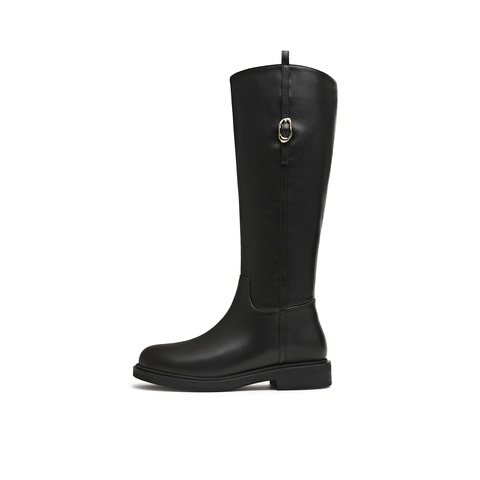 天美意2025冬新款商场同款高直筒显瘦百搭厚底女骑士靴BL971DG5