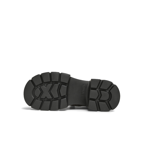 天美意2025冬新款粗跟复古英伦风短靴百搭休闲女马丁靴CMJ43DD5