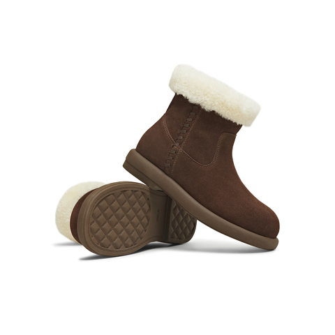 天美意2025冬新款百搭复古保暖舒适毛绒短靴女雪地靴KXD49DD5