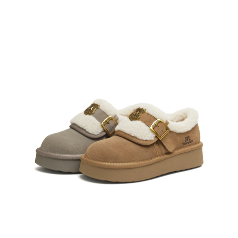 天美意2025冬新款商场同款厚底保暖棉鞋雪地靴女勃肯鞋BM361DM5