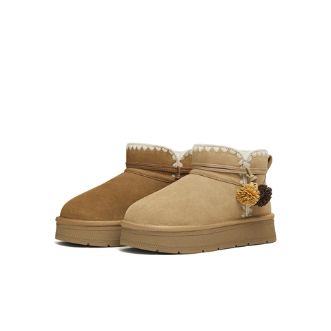 天美意2025冬新款商场同款保暖棉鞋厚底短靴女雪地靴BM301DD5