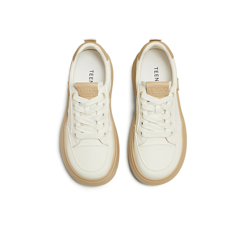 天美意2025夏新款百搭休闲厚底增高云朵小白鞋女板鞋KB079BM5