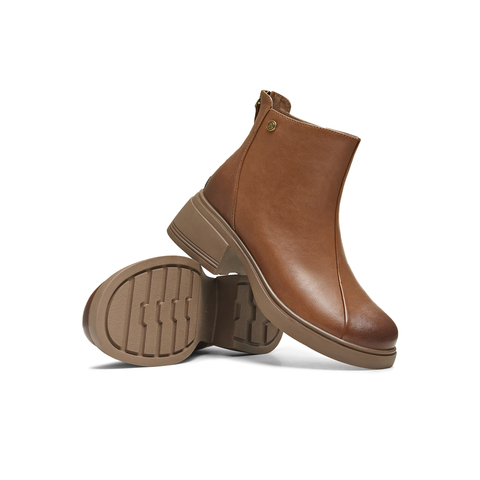 天美意2025冬新款商场同款百搭复古潮流纯色女时装靴BL651DD5