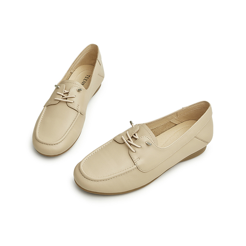 天美意2025春新款舒适通勤文艺休闲简约风女单鞋AH003AM5