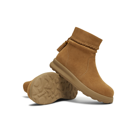 天美意2025冬新款商场同款厚底简约百搭短靴女时装靴KNZ26DD5