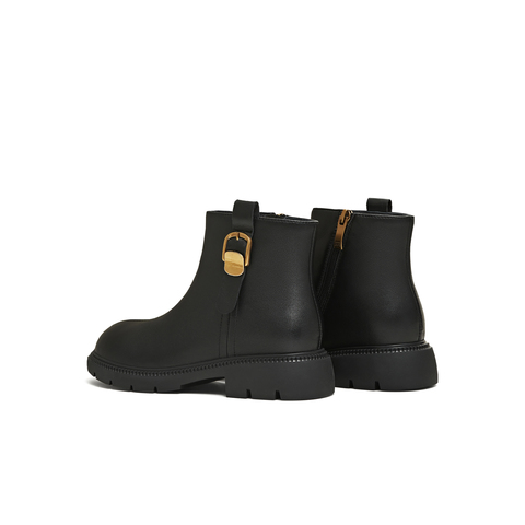 天美意2025冬新款商场同款百搭复古潮流纯色女时装靴BL671DD5