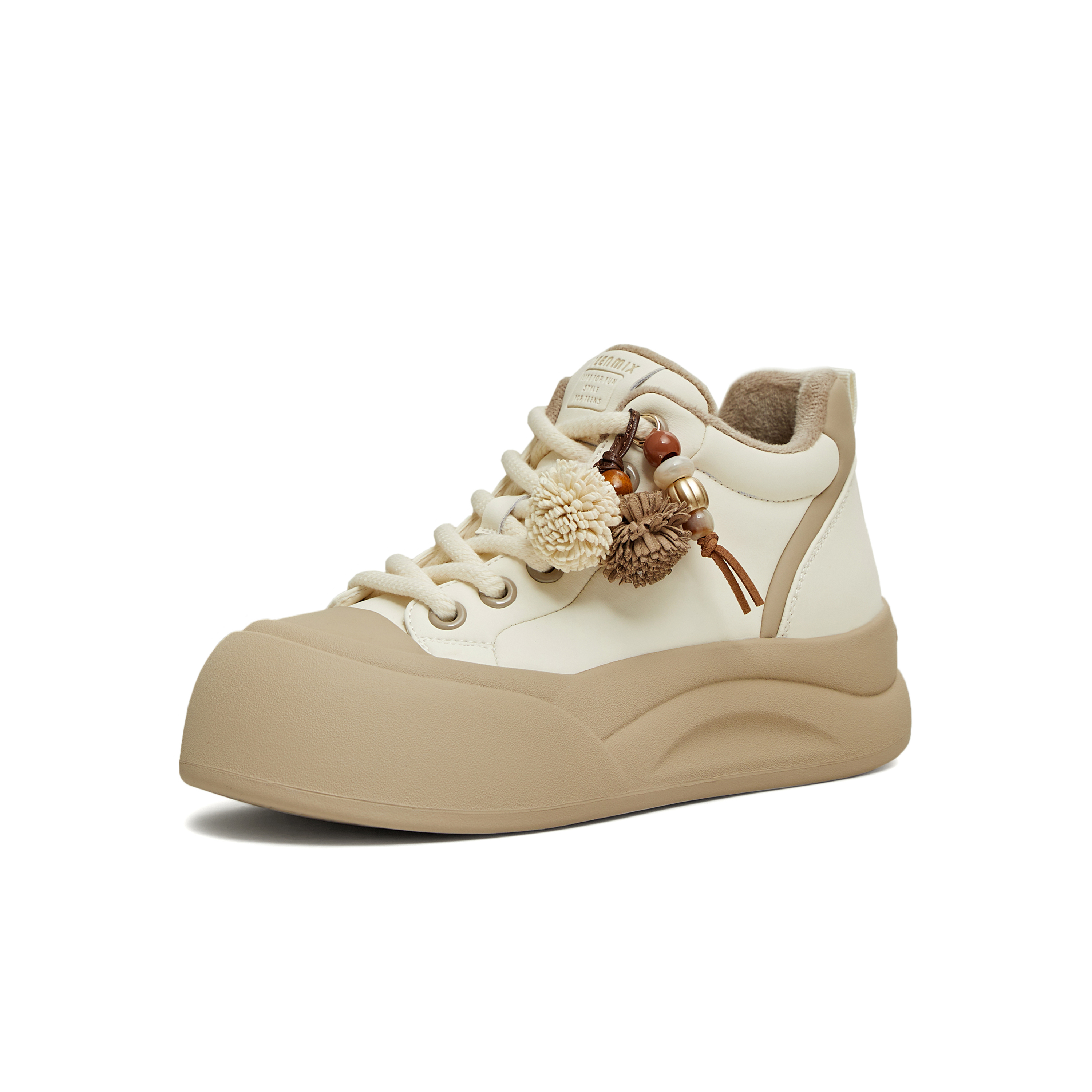 天美意2025冬新款商场同款休闲复古百搭潮流高帮女板鞋BK432DD5