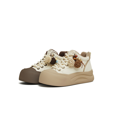 天美意2025冬新款商场同款休闲复古百搭潮流高帮女板鞋BK432DD5