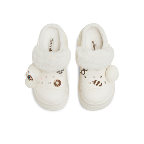 天美意2025冬新款商场同款毛绒保暖可爱百搭女洞洞鞋CIB05DH5