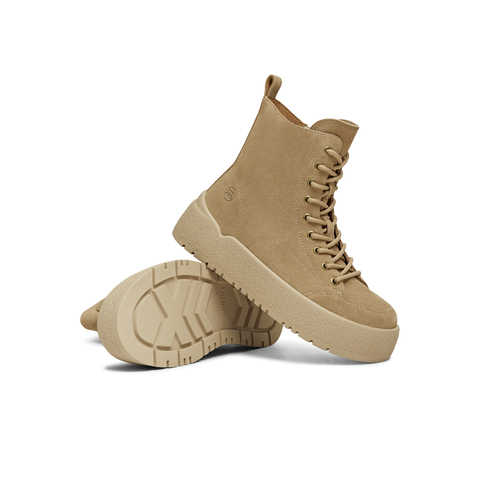 天美意2025冬新款商场同款系带短靴户外潮流女马丁靴CCR40DD5