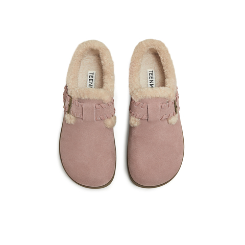 天美意2025冬新款厚底一脚蹬保暖棉鞋雪地靴女勃肯鞋KK073DM5