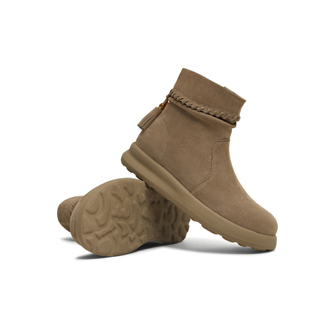 天美意2025冬新款商场同款厚底简约百搭短靴女时装靴KNZ26DD5