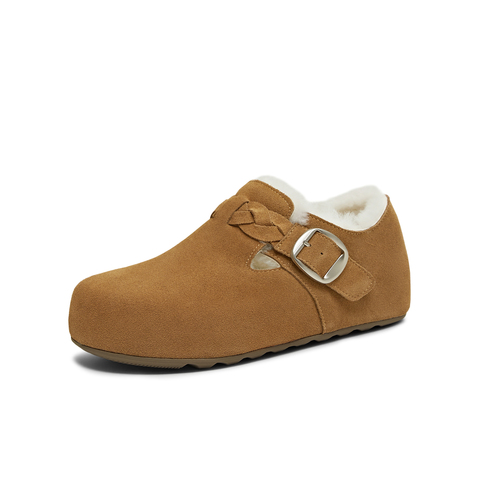 天美意2025冬新款商场同款一脚蹬棉鞋雪地靴女勃肯鞋BM101DM5