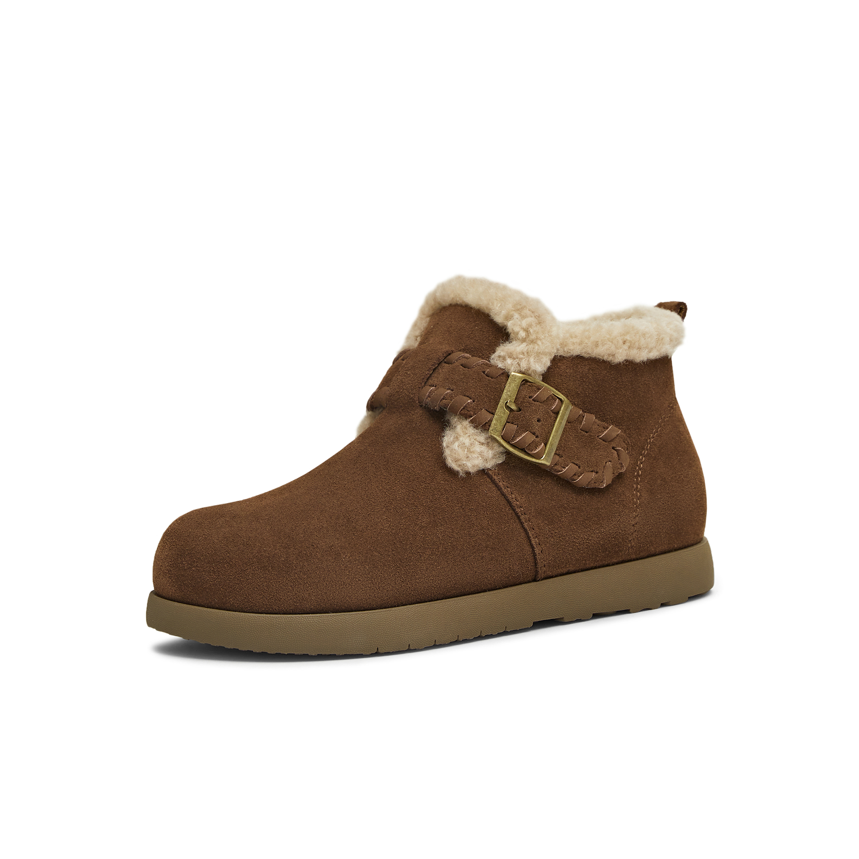 天美意2025冬新款商场同款厚底复古百搭保暖女雪地靴BM111DD5