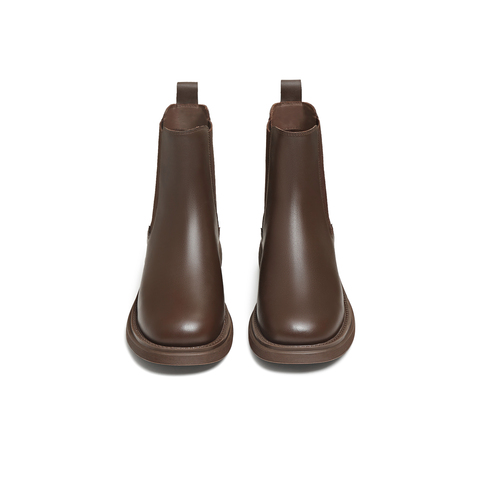 天美意2025冬商场同款复古切尔西靴女皮短靴BE091DD5