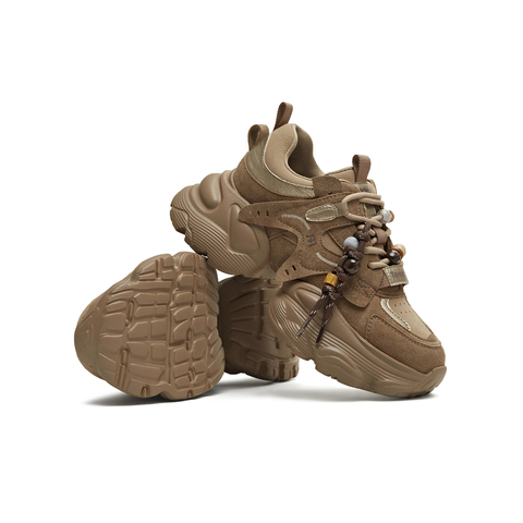 天美意2025冬新款运动休闲百搭厚底系带户外女老爹鞋KD129DM5