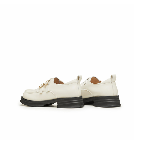 天美意2025春新款商场同款保暖英伦风皮鞋毛毛鞋女单鞋BI071AM5