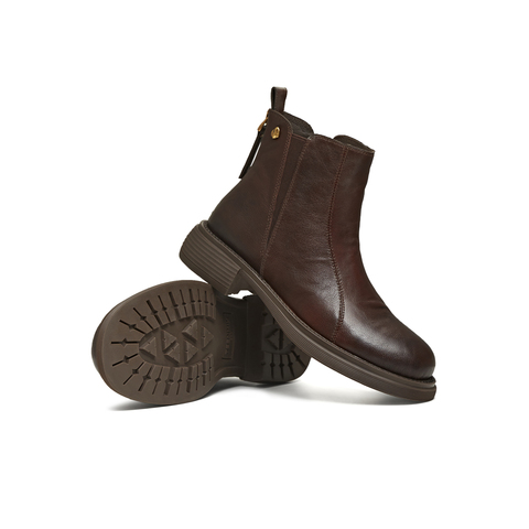 天美意2025冬新款商场同款英伦复古百搭短靴女切尔西靴BM071DD5