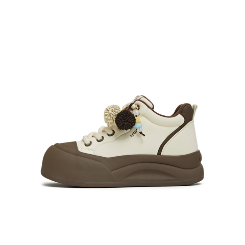 天美意2025冬新款商场同款休闲复古百搭潮流高帮女板鞋BK432DD5