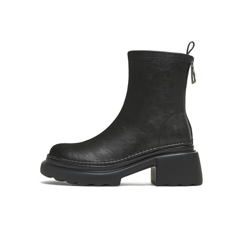 天美意2025冬新款商场同款厚底简约百搭时装靴短靴女靴BL691DD5