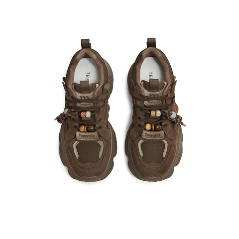 天美意2025冬新款运动休闲百搭厚底系带户外女老爹鞋KD129DM5