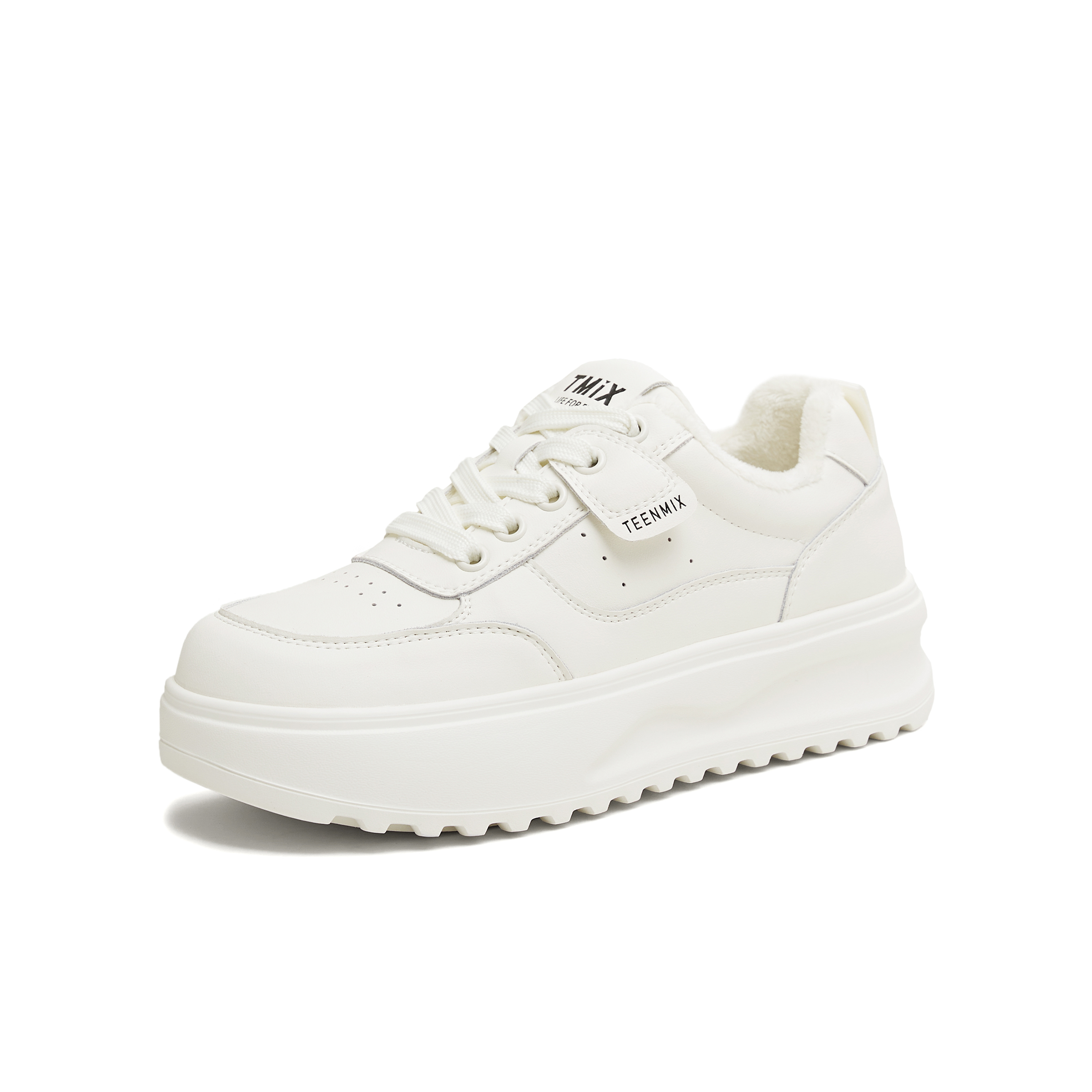 天美意2025秋新款商场同款休闲板鞋运动厚底女小白鞋BJ564CM5