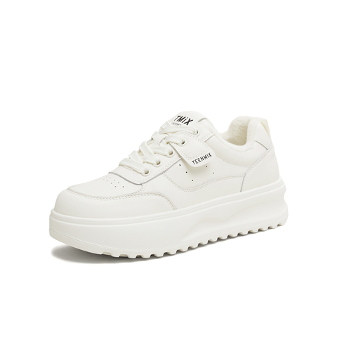 天美意2025秋新款商场同款休闲板鞋运动厚底女小白鞋BJ564CM5