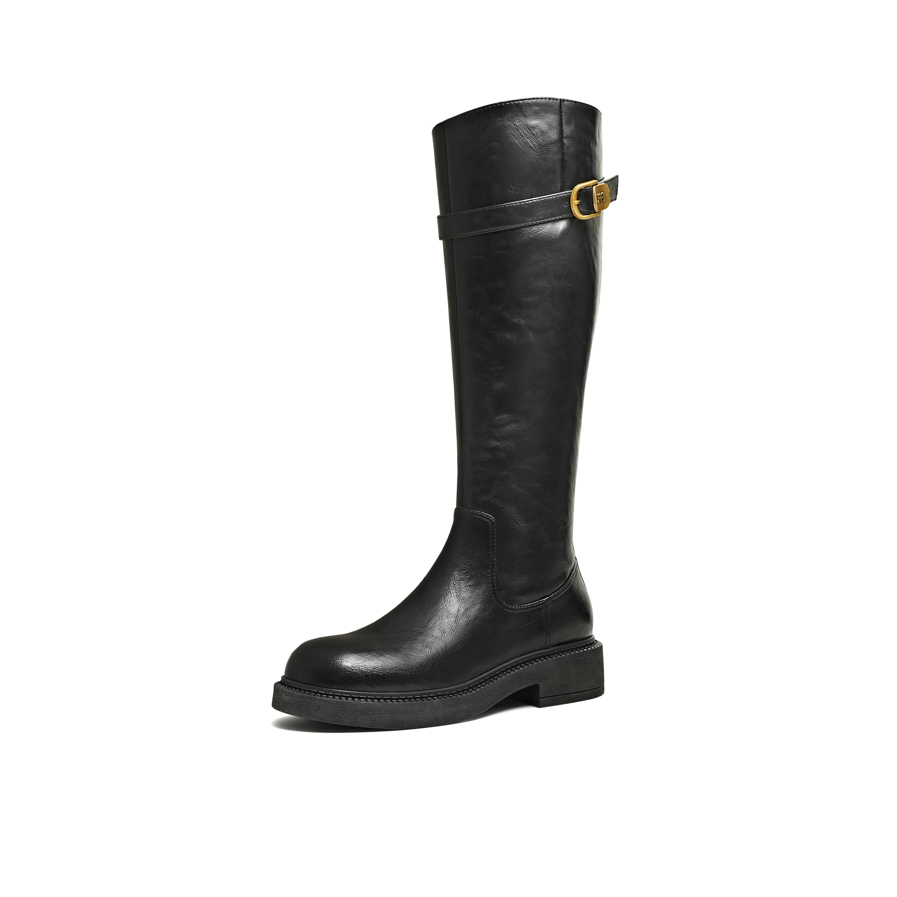 天美意2025冬新款商场同款高直筒显瘦百搭厚底女骑士靴CD580DG5