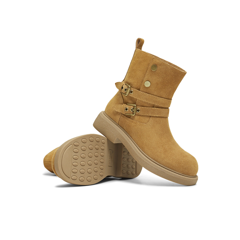 天美意2025冬新款商场同款厚底复古百搭短筒靴女西部靴BL771DZ5