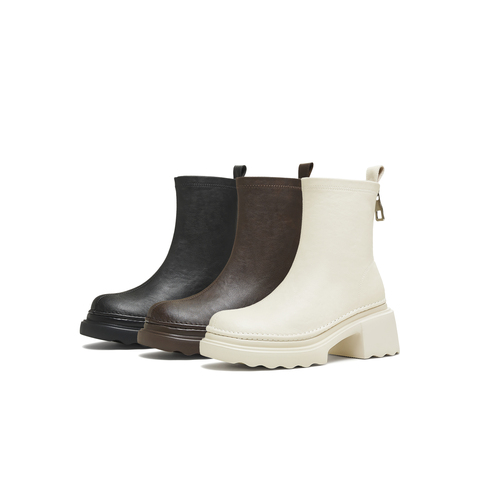 天美意2025冬新款商场同款厚底简约百搭时装靴短靴女靴BL691DD5