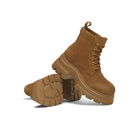 天美意2025冬新款商场同款系带户外百搭增高女马丁靴CFB40DD5