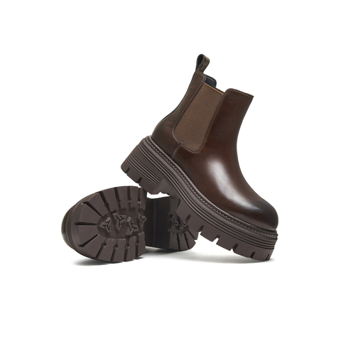 天美意2025冬新款厚底百搭短靴套脚潮流女切尔西靴KQX16DD5