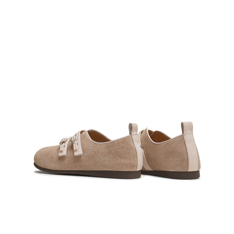 天美意2025秋新款纯色平底复古百搭潮流休闲女勃肯鞋KK058CA5