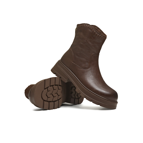 天美意2025冬新款商场同款粗跟英伦复古百搭时装靴女靴BM061DZ5