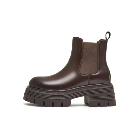 天美意2025冬新款厚底百搭短靴套脚潮流女切尔西靴KQX16DD5