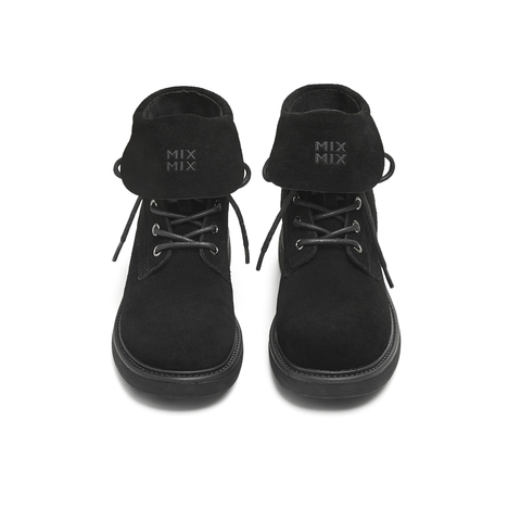 天美意2025冬新款商场同款厚底翻领英伦短靴女马丁靴BL741DZ5