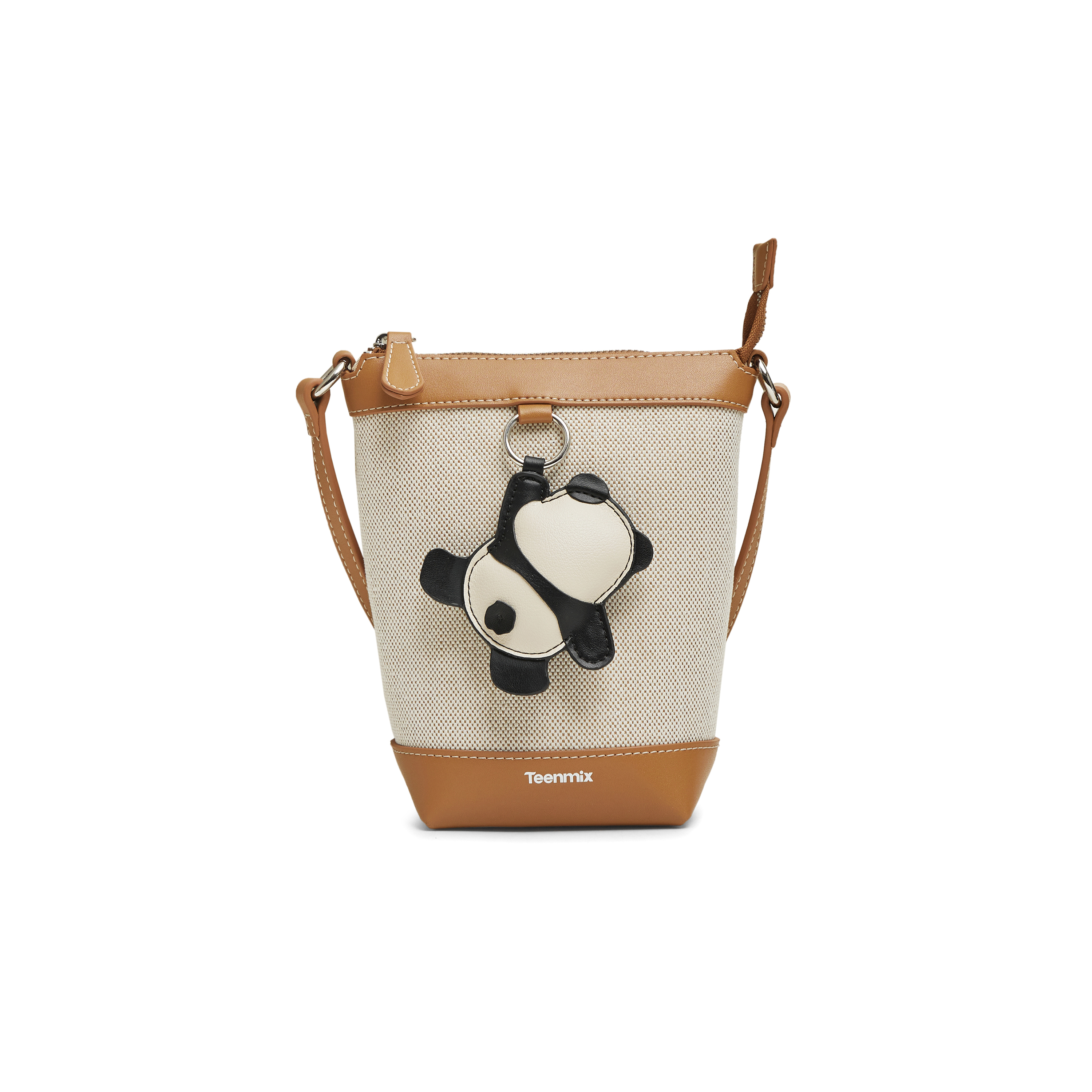 天美意2025冬新款商场同款时尚单肩斜挎包休闲女水桶包X3182DX5