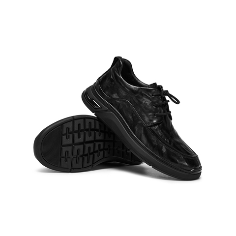 天美意2025冬新款商场同款纯色系带百搭复古男休闲皮鞋WNA01DM5