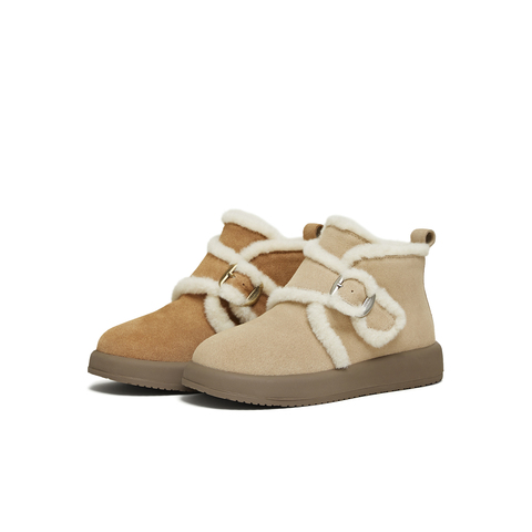 天美意2025冬新款商场同款一脚蹬毛绒舒适短靴女雪地靴BK423DD5